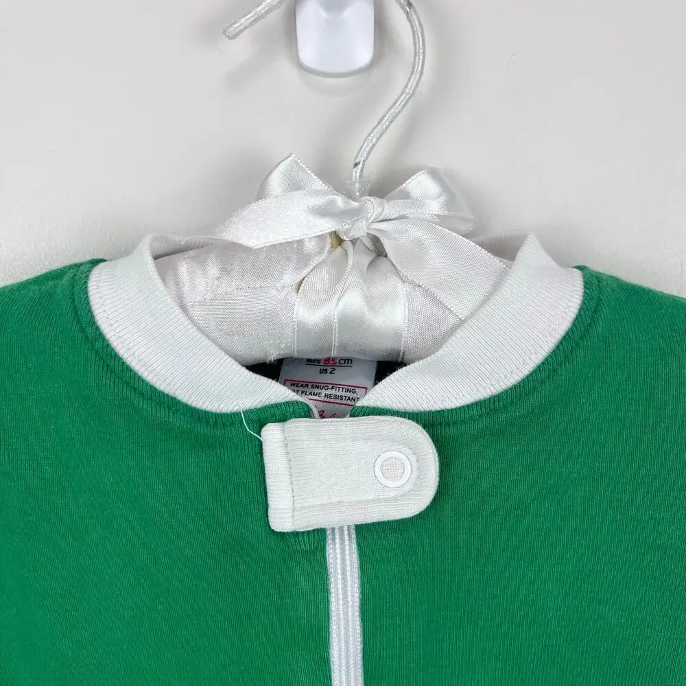 Hanna Andersson Green Elf HannaJams Sleeper Pajama 85 cm 2T